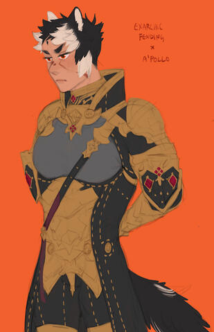 apollo in exarchic fending armor