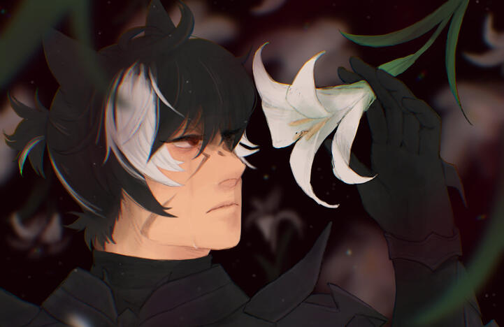 sketch of apollo ranting about a chocobo who looks poorly groomed.