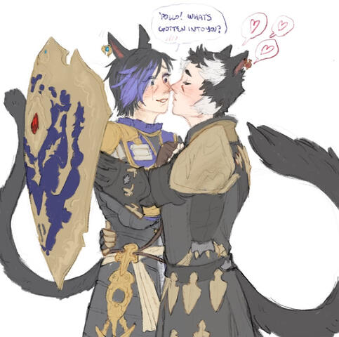 apollo kissing shen'a behind his shield