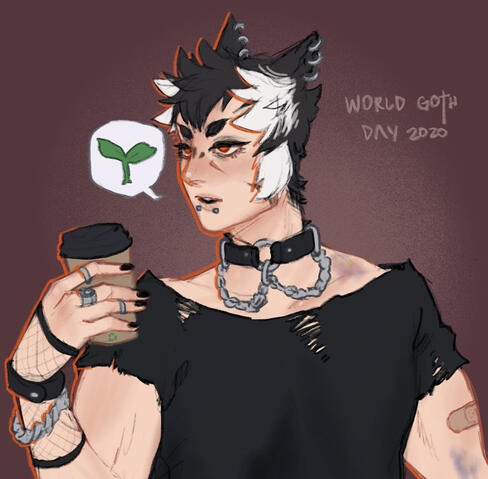 apollo but what if he was goth and vegan