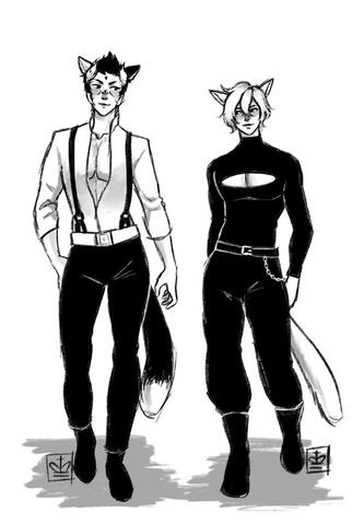 apollo and ayumu, feat. cleavage - art by ayu__kino